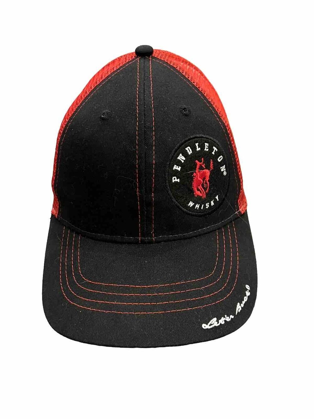 PENDELTON Whisky Mens Black Red Let’er Buck Rodeo Snapback Trucker Hat Cap